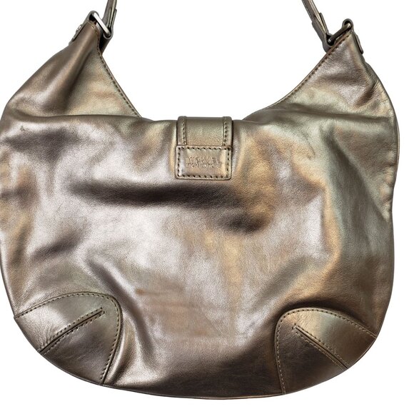 Michael Michael Kors Gold Metallic Leather Boho Handbag - Picture 5 of 10